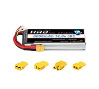 HRB 14.8 V 6000 mAh 4S 50C-100C RC Lipo Batería con enchufe xt60 para RC coche, camión, barco, dron, helicóptero, cuadricóptero (EC3/Deans/Traxxas/Tamiya)