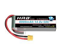 HRB 14.8V 6000mAh 4S Lipo Batería 50C con Enchufe XT60 para Avión RC, Helicóptero RC, Coche RC, Camión RC, Barco RC