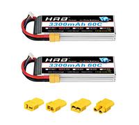 HRB 2 baterías Lipo 3S de 11,1 V, 3300 mAh, 60 C, XT60, RC, compatible con coches, camiones, cuadricópteros, aviones, helicópteros, barcos, 2 unidades