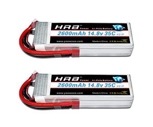 HRB 2 UNIDS 4S 14.8V 2600 mAh 35C Lipo Batería con Deans T Plug para RC Helicóptero Avión Coche Barco Barco