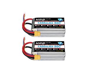 HRB 2 unids 6S 22.2 V 1300 mAh 90C XT60 Lipo reemplazo de la batería para 450 clase helicópteros aviones coches camión Buggy Truggy drones multicopter