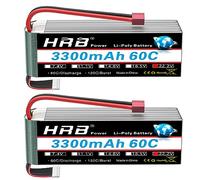 HRB 22.2V Batería LiPo 3300mAh, Lipo 6S Batería 60C Deans T Enchufe para RC Avión RC Helicóptero RC Quadcopter Drone Car Truck Modelo de Barco (2 Paquetes)