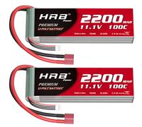 HRB 2PCS 11.1V 2200mAh 3S 100C Lipo Batería con Enchufe Deans para RC Coche Barco Camión Heli Avión Quadcopter Helicóptero Multi-Motor Hobby DIY Piezas