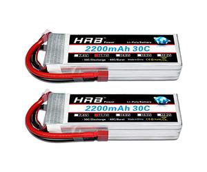 HRB 2PCS 11.1V 2200mAh 3S 30C Batería de lipo con Deans T Plug para RC Car Boat Truck Heli Airplane Quadcopter Helicopter Multi-Motor Hobby DIY Parts