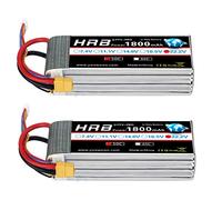 HRB 2pcs 1800mAh 6S 22.2V 50C Batería LiPo con XT60 a Deans T Conector para SAB380 Alinear 470 ALZRC Devil 380 480 RC Helicóptero Avión Automóviles Camiones Buggy Truggy Multicopter Drones