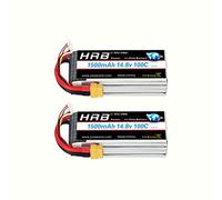 HRB 2PCS 4S 14.8V 1500mAh 100C Batería de lipo con Enchufe XT60 para RC Helicóptero Avión Coche Barco Camión