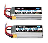 HRB 2pcs 6S 22.2V 3300mAh 60C Batería Lipo con XT60 Plug para RC Helicóptero Avión Coche Barco Barco