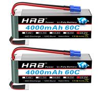 HRB 2pcs 6S 22.2V 4000mAh 60C Lipo batteria con Spina EC5 per RC Quadcopter elicottero Auto camion Barca Hobby