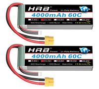 HRB 3S 4000mAh Lipo Battery XT60 11.1V Lipo Battery 60C RC Lipo Baterías Compatible con RC Car RC Plane RC Truck RC Boat (2packs)