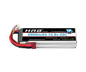 HRB 6000mAh 14.8V 50C 4S Lipo batería Pack for Modelismo RC Car Heli Plane Boat Truck FPV Auto helicóptero avión Toys (Enchufe Deans T)
