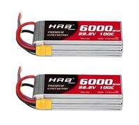HRB 6S 6000mAh 100C Lipo Battery XT90 22.2V RC Lipo Battery Compatible con RC Helicopter Airplane Car Boat Truck 2PCS