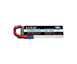 HRB 7.4V 2200mAh 30C EC2 Lipo Batería para Juguetes de Avión Helicóptero RC Car Model Heli Plano Carro del Barco FPV Coches (7.4v 2200mah EC2)