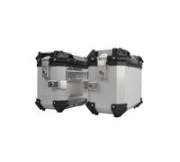 HRDMPFT Alforja De Motocicleta para Izquierda Y Derecha,18L 28L 35L Baúl Lateral Alforjas para Moto Maletas Laterales De Aluminio Alforja De Impermeable/Negro, Plata(Silver,35L)