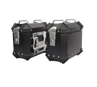 HRDMPFT Alforja De Motocicleta para Izquierda Y Derecha,18L 28L 35L Baúl Lateral Alforjas para Moto Maletas Laterales De Aluminio Alforja De Impermeable/Negro, Plata(Black,35L)