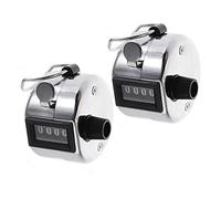 HREDZEO Contador Manual,2 PCS 4 Dígitos Contadores de Vueltas Clicker Mecánico Manual con Anillo de Dedo Clicker de Caja Metálica para Puertos Juegos Golf Contador Manual