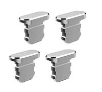 HREDZEO Tapones antipolvo,4 tapas antipolvo para teléfono compatibles con 13 Pro Max / 12/11/8 Plus (plata)