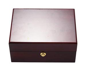 Hreyywo Caja de Reloj Individual Brillante Lacada en Madera de Gran TamañO con CojíN de PU