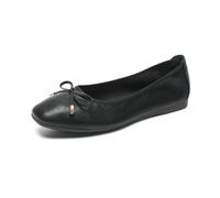 HRGKLMN Bailarinas de Mujer Elegantes con Lazo, Zapatos de Ballet Suaves con Apariencia de Cuero, cómodos Mocasines clásicos Planos para Trabajo, Ocio, Fiesta y Boda,Schwarz,39 EU