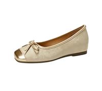 HRGKLMN Bailarinas de Mujer Elegantes Zapatos de Mujer con Aumento de 5 cm, cómodos Zapatos de Ballet con Lazo y pedrería, Sandalias Slip-on para Uso Diario, Oficina y Boda,Champagner,41 EU