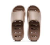 HRGKLMN Chanclas de baño para Mujer ergonómicas con desagüe de Agua, Zapatillas de casa Suaves de EVA para Mujer con ventilación, Zapatos de baño Antideslizantes baño, Sauna y Bienestar,Braun,40 EU