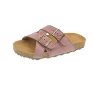HRGKLMN Sandalias de Mujer Tipo Pantufla con Doble Hebilla, Zapatillas de casa de Mujer de Suave Cuero de Gamuza, cómodos Zapatos Planos de Verano para Ocio y Playa,Rosa,37 EU