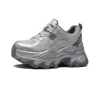 HRGKLMN Zapatillas Chunky de Mujer con Plataforma, Zapatos de Verano para Mujer, Zapatos Retro Chunky de papá, Zapatillas Deportivas Transpirables para el día a día y Paseos,Púrpura,36 EU