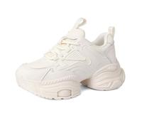 HRGKLMN Zapatillas Chunky de Mujer con Plataforma, Zapatos Retro Chunky para papá, Zapatillas Deportivas Transpirables de Malla, Zapatillas de Moda de Ocio con tacón Alto para,Beige,40 EU