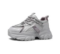 HRGKLMN Zapatillas Chunky para Mujeres, Zapatillas Deportivas con Plataforma, Zapatos Retro Tipo Dad Chunky, Zapatillas de Running de Malla Transpirable, cómodos Zapatos de Senderismo,Púrpura,36 EU