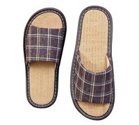 HRGKLMN Zapatillas de casa para Mujer, Sandalias Tipo Chancla para Hombre, Sandalias de Lino Mujer con diseño de Rejilla, cómodas Chancletas Antideslizantes Interiores, Calzado Ligero,Rot,38 EU