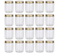 Hrippy 20 Piezas Frascos De Plástico Vacíos De 200ml, Tarro Transparente para Mascotas, Recipiente para Crema Cosmética, Tarro De Almacenamiento De Granos De, Suministros De Cocina Casera