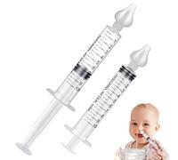 Hrippy 2pcs Aspirador Nasal Bebé, Jeringa De 10 De Irrigador Nasal, Punta De Succión Nasal De Silicona Reutilizable, Jeringa De Irrigador Nasal para Bebé, Seguro Y Cómodo