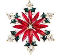 Hrippy Broche De Navidad De Broches De Flores Vintage De Diamantes Broche Elegante Simple De Lujo Mochila Chaqueta Gorra Insignia De Solapa Pin para Mujeres Y Niñas