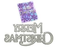 Hrippy Merry Christmas Metal Die Cuts, Hollow Christmas Letters Cutting Dies Plantillas DIY Raca Scrapabla Carra De Papel Diración Carde