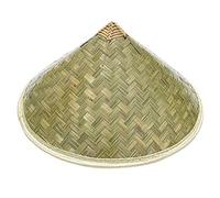 Hrippy Sombrero de Paja Tejido a Mano, Sombrero Transpirable para el Sol, Gorra de Granja de ala Ancha, cómodo Sombrero de Cono vietnamita para el Verano
