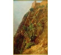 HRJUBWREE Cartel Lienzo Impresión Lienzo Moderno Pintura Pared Arte Cuadro C Morning Star Opuntia on a Slope on by Carl Morgenstern para Decoración de Paredes 60x90cm