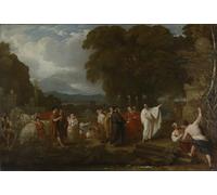 HRJUBWREE Cartel Lienzo Impresión Lienzo Moderno Pintura Pared Arte Cuadro Cicerón descubriendo la tumba de Arquímedes de Benjamin West para Decoración de Paredes 60x90cm