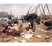 HRJUBWREE Cartel Lienzo Impresión Lienzo Moderno Pintura Pared Arte Cuadro Clasificando el pescado Bygabriel Gilbert para Decoración de Paredes 60x90cm