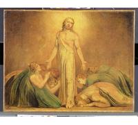 HRJUBWREE Cartel Lienzo Impresión Lienzo Moderno Pintura Pared Arte Cuadro Cristo se aparece a los apóstoles después de la resurrección de William Blake para Decoración de Paredes 60x90cm