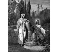 HRJUBWREE Cartel Lienzo Impresión Lienzo Moderno Pintura Pared Arte Cuadro Jesús habla con la mujer samaritana de Gustave Dore para Decoración de Paredes 60x90cm