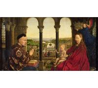 HRJUBWREE Cartel Lienzo Impresión Lienzo Moderno Pintura Pared Arte Cuadro La dama Rolin de Jan Van Eyck para Decoración de Paredes 60x90cm