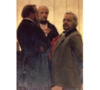 HRJUBWREE Cuadro en Lienzo Impresión Pared Arte Vladimir Odoevsky Mily Balakirev y Mikhail Ivanovich Glinka por Ilya Efimovich Repin para la Decoración del Hogar de la Oficina 60x90cm