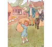 HRJUBWREE Murales Vintage Pintura de Póster Artística Imagen Lienzo Baa Baa Black Sheep de Leonard leslie brooke para Decoraciones del Hogar 60x90cm