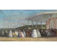 HRJUBWREE Murales Vintage Pintura de Póster Artística Imagen Lienzo Concierto en el Casino de Deauville de Eugene Louis Boudin para Decoraciones del Hogar 60x90cm