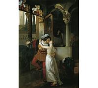 HRJUBWREE Murales Vintage Pintura de Póster Artística Imagen Lienzo El último beso de y Julieta de Francesco Hayez para Decoraciones del Hogar 60x90cm