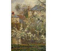 HRJUBWREE Murales Vintage Pintura de Póster Artística Imagen Lienzo Huerto y árboles en flor en primavera en Pontoise por Camille Jacob Pissarro para Decoraciones del Hogar 60x90cm
