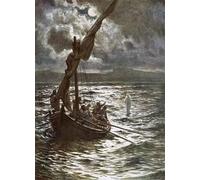 HRJUBWREE Murales Vintage Pintura de Póster Artística Imagen Lienzo Jesús caminando sobre el mar de William Brassey Hole para Decoraciones del Hogar 60x90cm