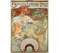 HRJUBWREE Murales Vintage Pintura de Póster Artística Imagen Lienzo la Música de Alphonse Mucha para Decoraciones del Hogar 60x90cm