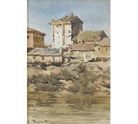 HRJUBWREE Murales Vintage Pintura de Póster Artística Imagen Lienzo Roma Scomparsa de Roesler Franz para Decoraciones del Hogar 60x90cm