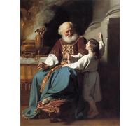 HRJUBWREE Murales Vintage Pintura de Póster Artística Imagen Lienzo Samuel leyendo a Eli los juicios de Dios sobre la casa de Eli para Decoraciones del Hogar 60x90cm
