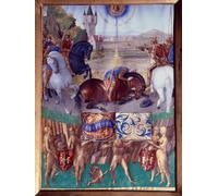 HRJUBWREE Murales Vintage Pintura de Póster Artística Imagen Lienzo San Pablo camino de Damasco Miniatura tomada por Jean Fouquet para Decoraciones del Hogar 60x90cm